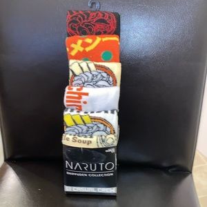 Naruto Shippuden Collection Casual Crew Socks 6 Pair Men’s sizes 8 - 12 NWT